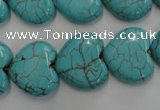 CWB718 15.5 inches 18*18mm heart howlite turquoise beads wholesale