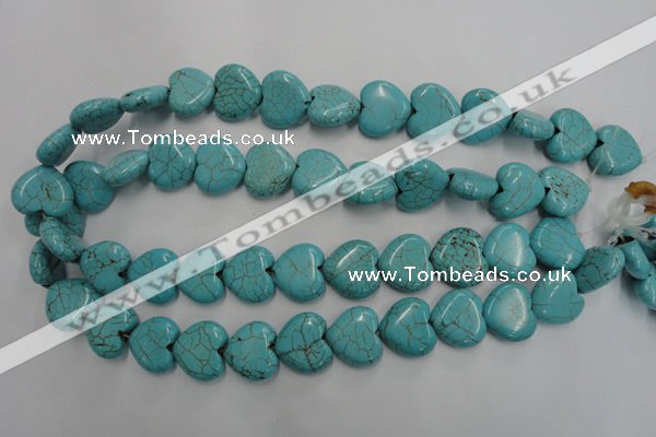 CWB718 15.5 inches 18*18mm heart howlite turquoise beads wholesale