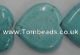 CWB720 15.5 inches 30*30mm heart howlite turquoise beads wholesale