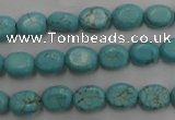 CWB730 15.5 inches 6*10mm oval howlite turquoise beads wholesale