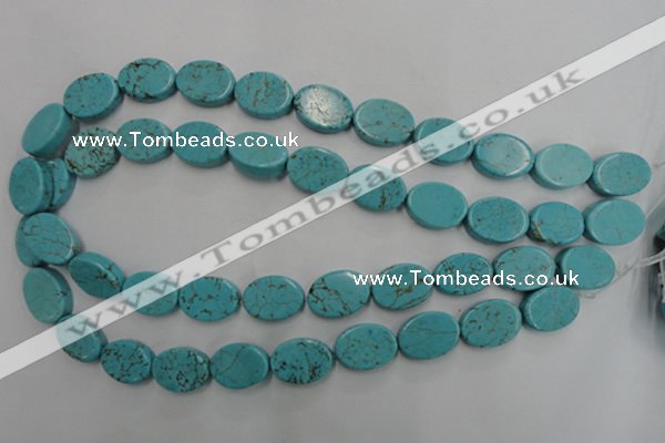 CWB734 15.5 inches 13*18mm oval howlite turquoise beads wholesale