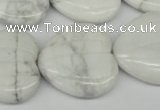 CWB74 15.5 inches 26*26mm carved heart natural white howlite beads