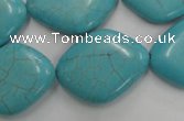 CWB745 15.5 inches 20*26mm diamond howlite turquoise beads wholesale