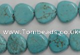 CWB748 15.5 inches 14*14mm triangle howlite turquoise beads wholesale