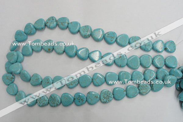 CWB748 15.5 inches 14*14mm triangle howlite turquoise beads wholesale