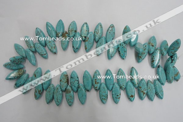 CWB755 Top-drilled 10*24mm marquise howlite turquoise beads wholesale