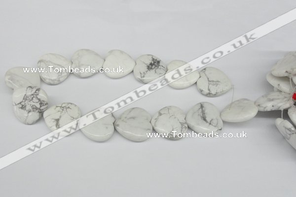 CWB76 15.5 inches 30*30mm heart natural white howlite beads