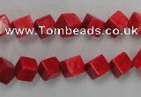 CWB761 15.5 inches 6*6mm cube howlite turquoise beads wholesale