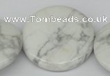 CWB78 15.5 inches 40mm flat round natural white howlite beads