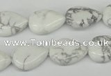 CWB80 15.5 inches 13*18mm flat teardrop natural white howlite beads