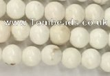 CWB800 15.5 inches 4mm round white howlite turquoise beads