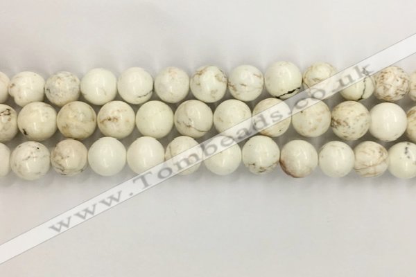 CWB803 15.5 inches 10mm round white howlite turquoise beads