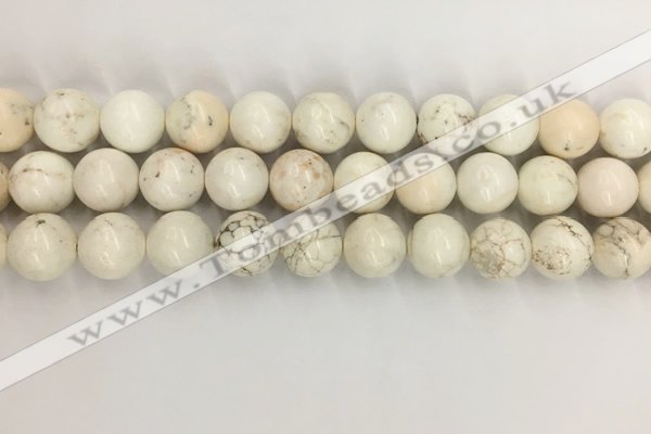 CWB804 15.5 inches 12mm round white howlite turquoise beads