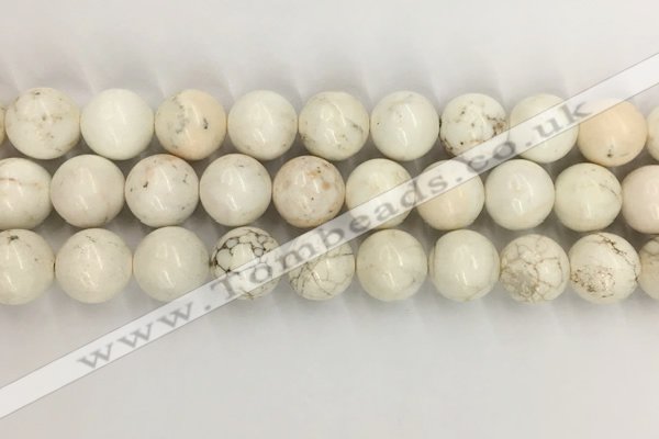 CWB805 15.5 inches 14mm round white howlite turquoise beads