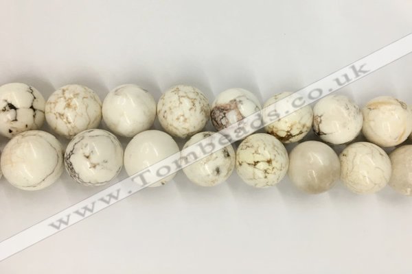 CWB808 15.5 inches 20mm round white howlite turquoise beads