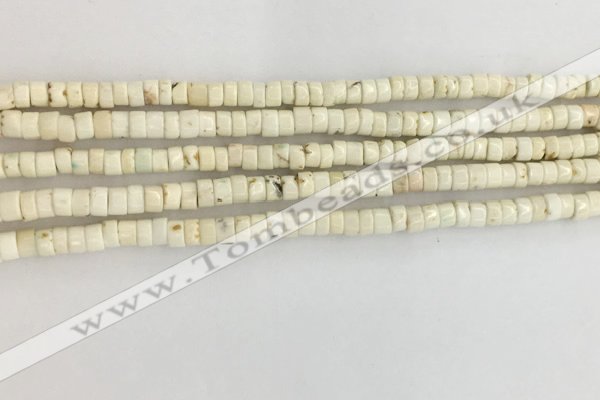 CWB820 15.5 inches 2*4mm tyre howlite turquoise beads wholesale