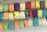 CWB829 15.5 inches 2*4mm tyre howlite turquoise beads wholesale