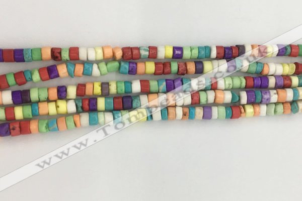 CWB829 15.5 inches 2*4mm tyre howlite turquoise beads wholesale