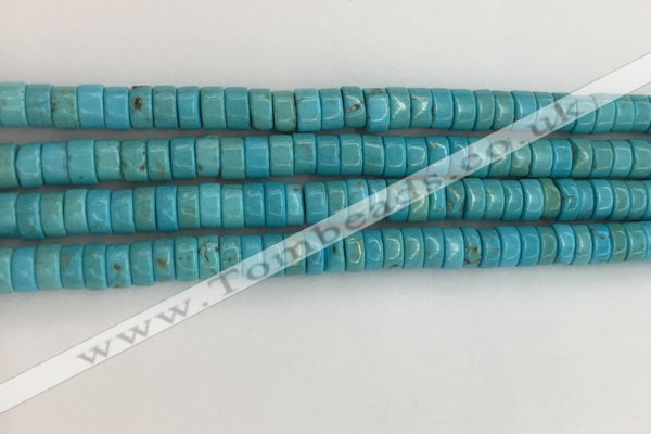 CWB840 15.5 inches 3*6mm tyre howlite turquoise beads wholesale