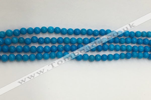 CWB857 15.5 inches 4mm round howlite turquoise beads wholesale