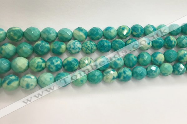 CWB881 15.5 inches 6mm faceted round howlite turquoise beads