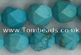 CWB890 15.5 inches 8mm faceted nuggets howlite turquoise beads