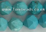 CWB891 15.5 inches 10mm faceted nuggets howlite turquoise beads