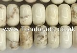 CWB896 15.5 inches 5*8mm rondelle white howlite turquoise beads