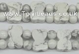 CWB90 15.5 inches 10*15mm double drilled natural white howlite beads