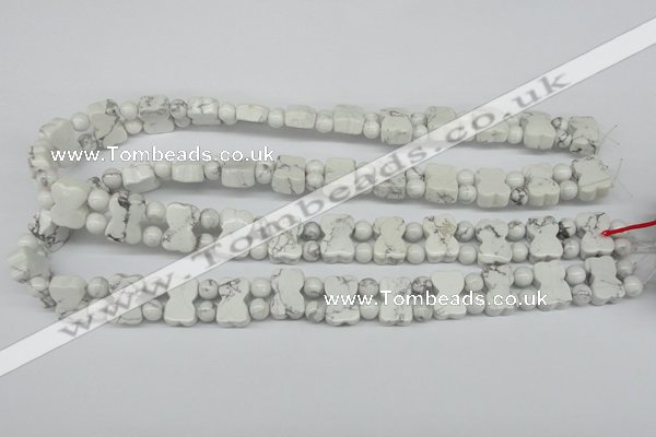 CWB90 15.5 inches 10*15mm double drilled natural white howlite beads