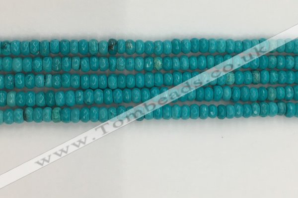 CWB901 15.5 inches 2*4mm faceted rondelle howlite turquoise beads