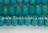 CWB902 15.5 inches 4*6mm faceted rondelle howlite turquoise beads