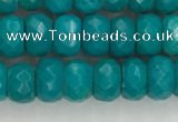 CWB903 15.5 inches 5*8mm faceted rondelle howlite turquoise beads