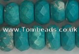 CWB905 15.5 inches 6*10mm faceted rondelle howlite turquoise beads