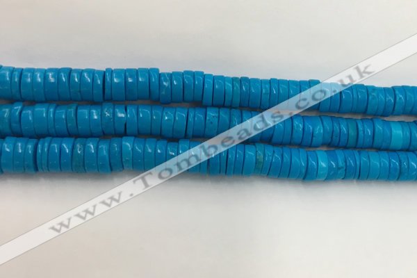 CWB907 15.5 inches 3*8mm tyre howlite turquoise beads wholesale