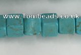 CWB910 15.5 inches 6*6mm cube howlite turquoise beads wholesale