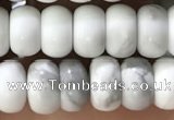 CWB918 15.5 inches 5*8mm rondelle white howlite turquoise beads