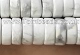 CWB922 15.5 inches 3*8mm heishi white howlite turquoise beads