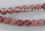 CWF02 15.5 inches 8mm faceted round pink wooden fossil jasper beads