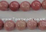 CWF14 15.5 inches 10mm round pink wooden fossil jasper beads