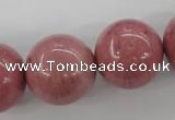 CWF19 15.5 inches 20mm round pink wooden fossil jasper beads wholesale