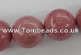 CWF19 15.5 inches 20mm round pink wooden fossil jasper beads wholesale