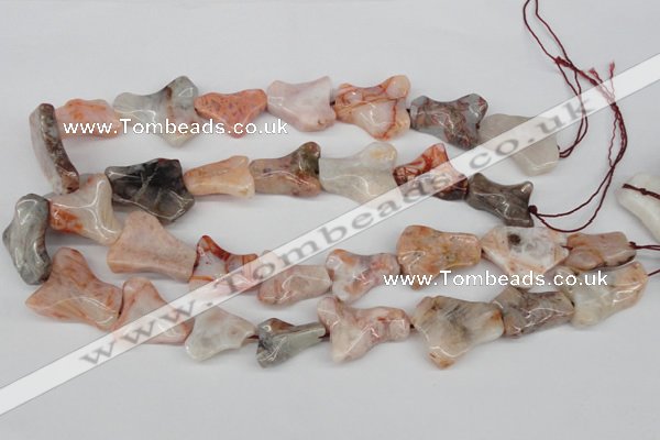 CWG04 15.5 inches 25*33mm wavy freeform agate gemstone beads