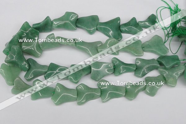 CWG07 15.5 inches 25*33mm wavy freeform green aventurine beads