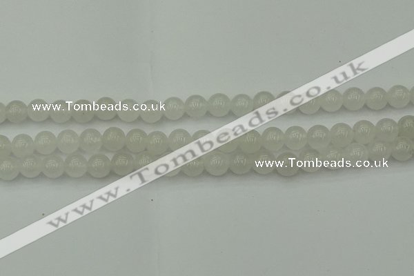 CWH52 15.5 inches 8mm round white jade beads wholesale