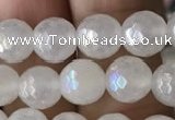 CWH60 15.5 inches 6mm faceted round AB-color white jade beads