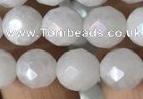 CWH66 15.5 inches 8mm faceted round AB-color white jade beads