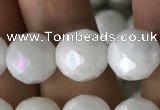 CWH67 15.5 inches 10mm faceted round AB-color white jade beads