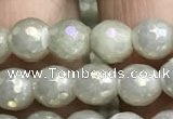 CWH70 15.5 inches 6mm faceted round AB-color white jade beads