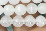 CWH77 15.5 inches 6mm faceted round white jade beads wholesale